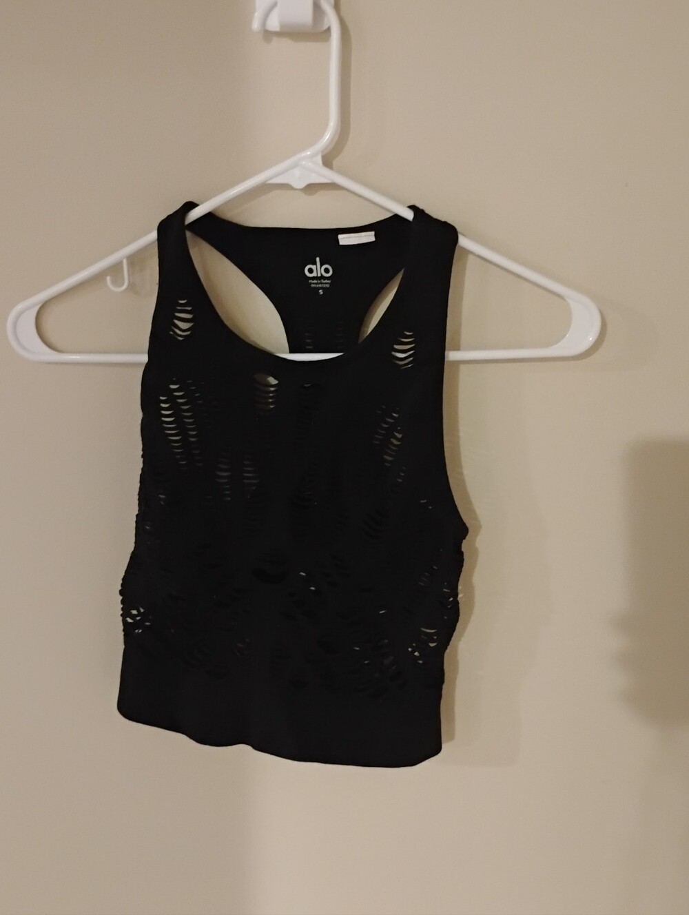 Alo Yoga Laser cut Vixen Cropped Athletic Tank Top Sz S